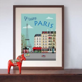 Je t'aime Paris - Paris Street Scene Art Print