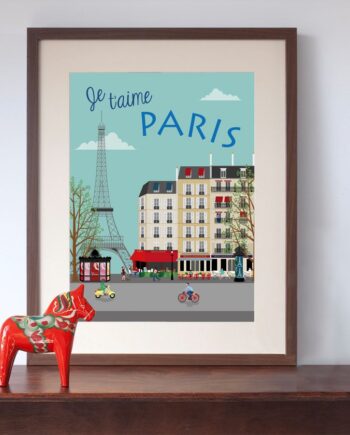 Je t'aime Paris - Paris Street Scene Art Print