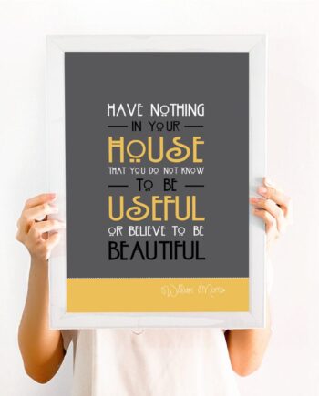 William Morris Quote print - Have nothing in your house that you do not know to be useful or believe to be beautiful