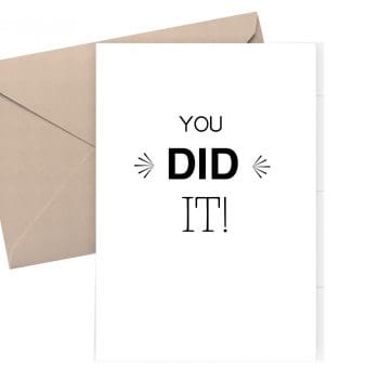 Graduation card - You did it - Congratulations card