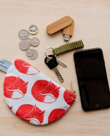 Fox print coin purse