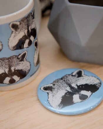 Raccoon Print Pocket Mirror