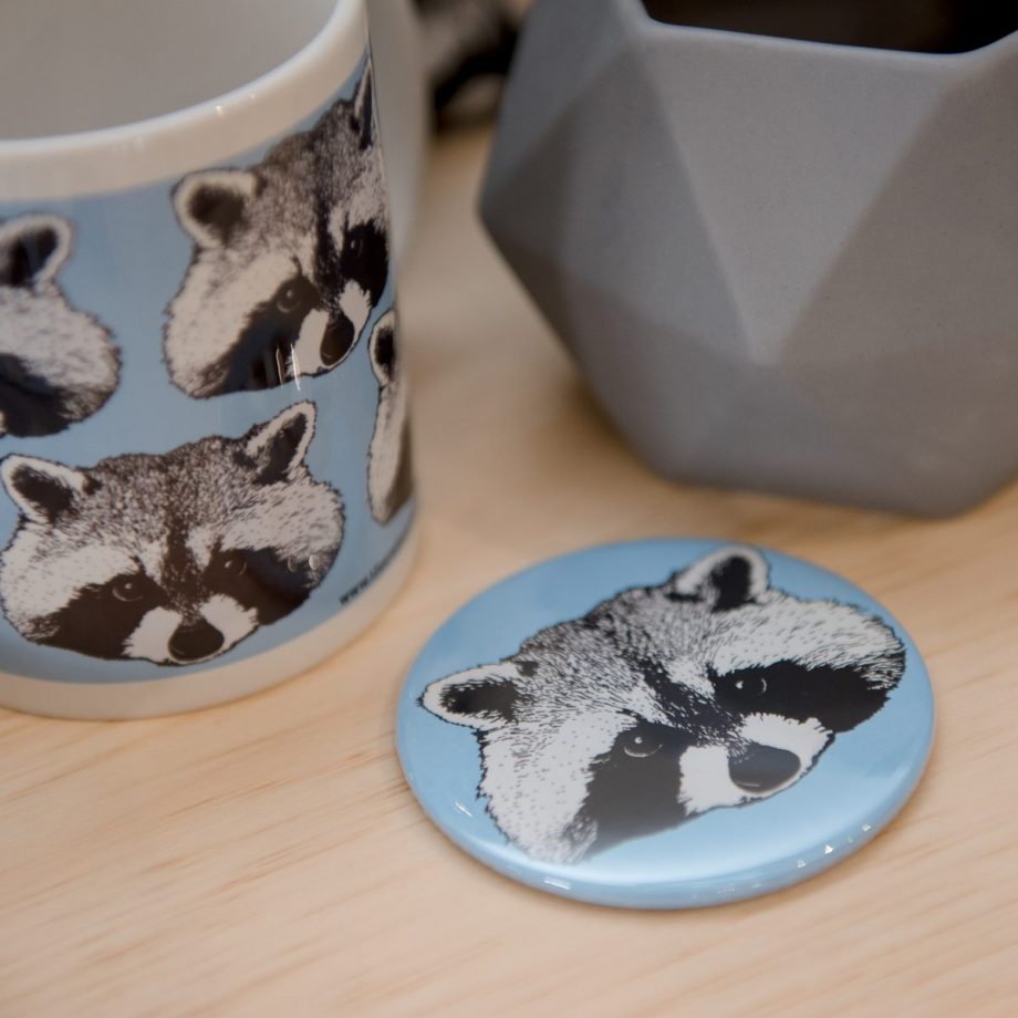 Raccoon Print Pocket Mirror