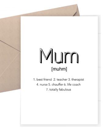 Mother's day card - black and white card for Mum