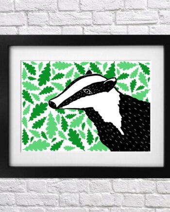 Windy Days Badger Print