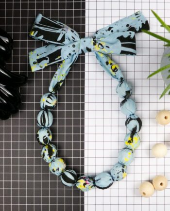 Chunky, Fabric Covered, Bead Necklace 'Wild Meadow'