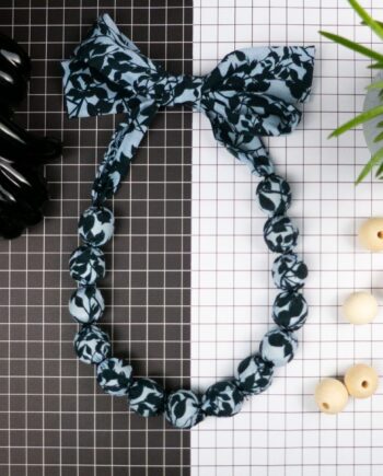 Chunky, Fabric Covered, Bead Necklace 'Anna'