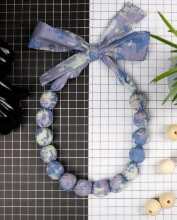 Chunky, Fabric Covered, Bead Necklace 'Shona'