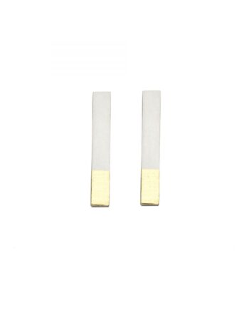 Silver & gold long rectangle studs