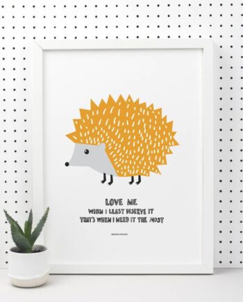 Hedgehog print - nursery decor