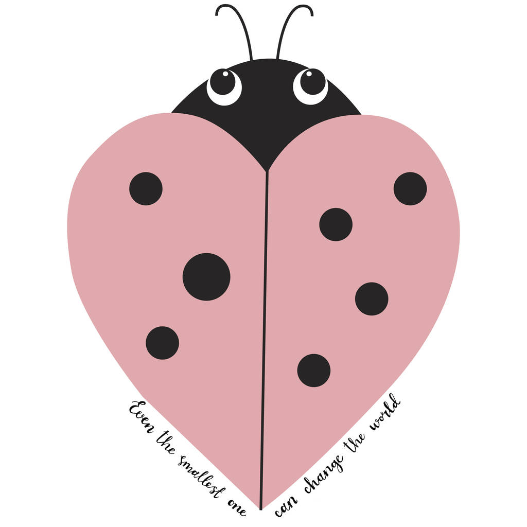 Customisable Art Print Personalised Ladybird Heart Print A4