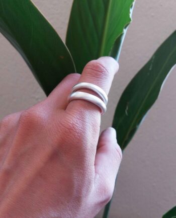 Fine Silver Chenier Ring