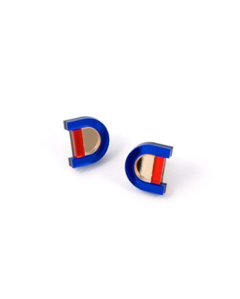 FORM040 Earrings - Blue, Gold, Orange