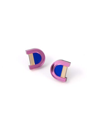 FORM040 Earrings - Babypink, Blue, Gold