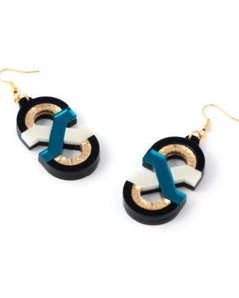 FORM041 Earrings - gold and matte ivory