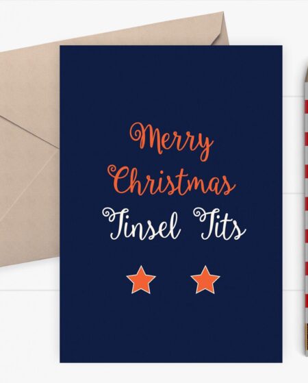 Merry Christmas Tinsel Tits - Funny Christmas card
