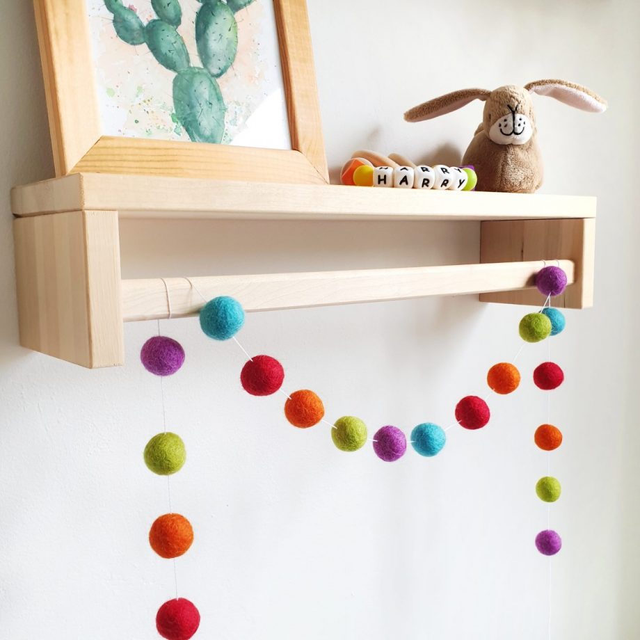 Rainbow Felt Ball Garland - 3m