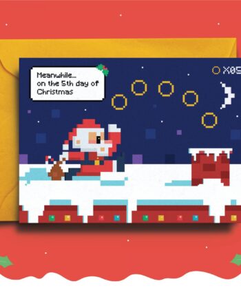 8 Bit Secret Santa Gift Christmas Card