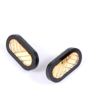 FORM045 Earrings - Black, Gold