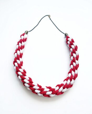 The Emilia Necklace - Red and white statement necklace