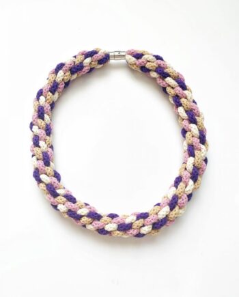 The Emilia Necklace - Purple and cream statement necklace