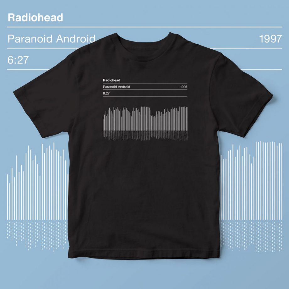 Radiohead Paranoid Android Song Sound Wave Graphic T Shirt