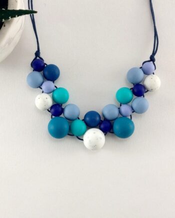 Blue Speckled Silicone Necklace