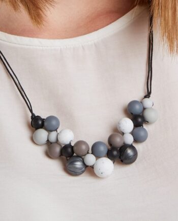 Monochrome Black, Granite Silicone Necklace