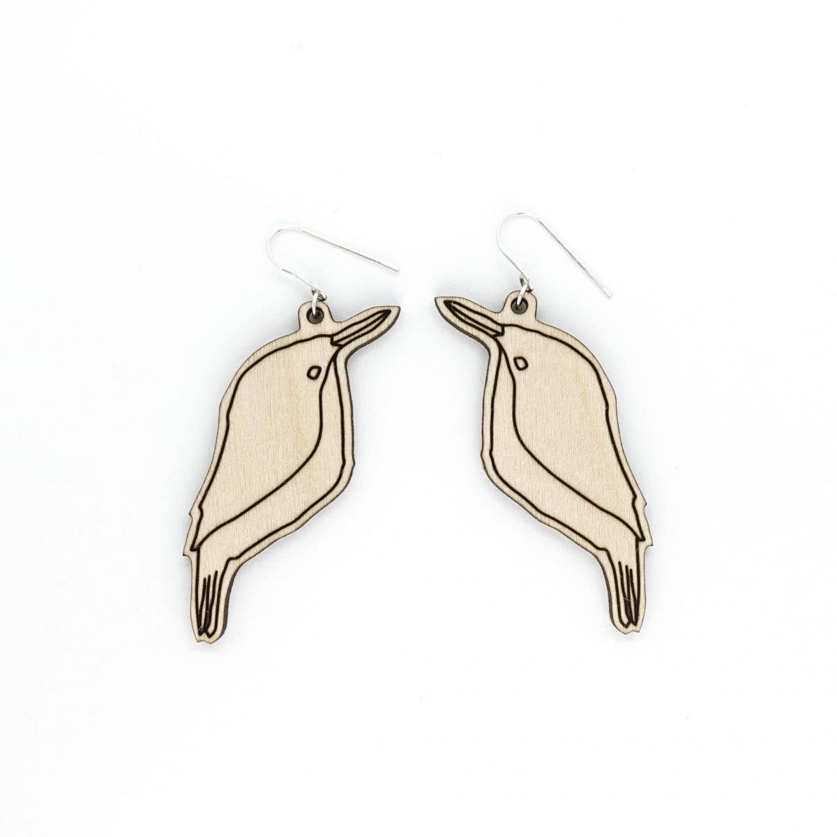 925 Sterling Silver Bird Drop Earrings With18ct Yellow Gold