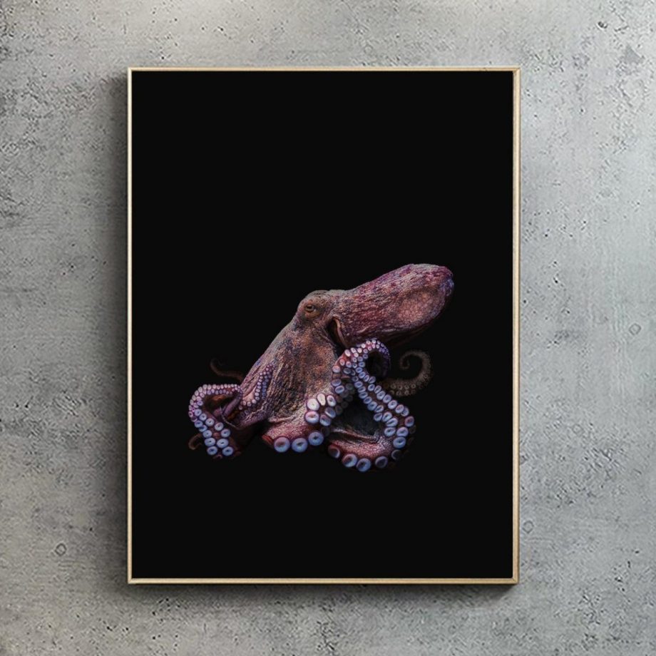 Octopus Art Print Black Edition