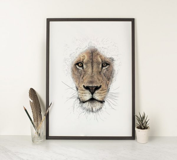 Lion - Illustrated Art Print