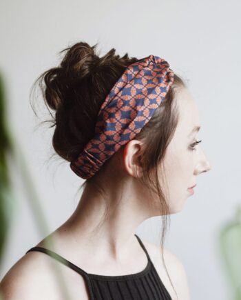 Art Deco Headband - Silk Headband - Fanfan Red