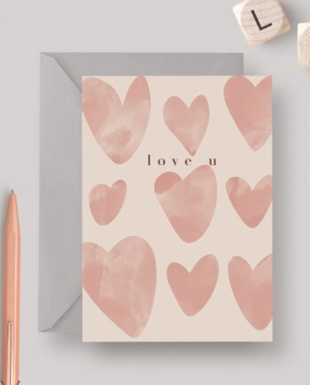 Love You A6 Greeting Card with Grey Envelope Occasion Wedding Anniversary