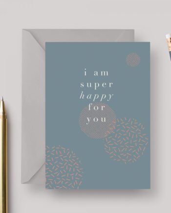 Super Happy A6 Greeting Card with Grey Envelope