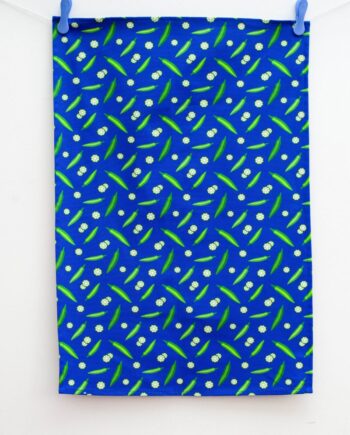 Blue Okra Tea Towel