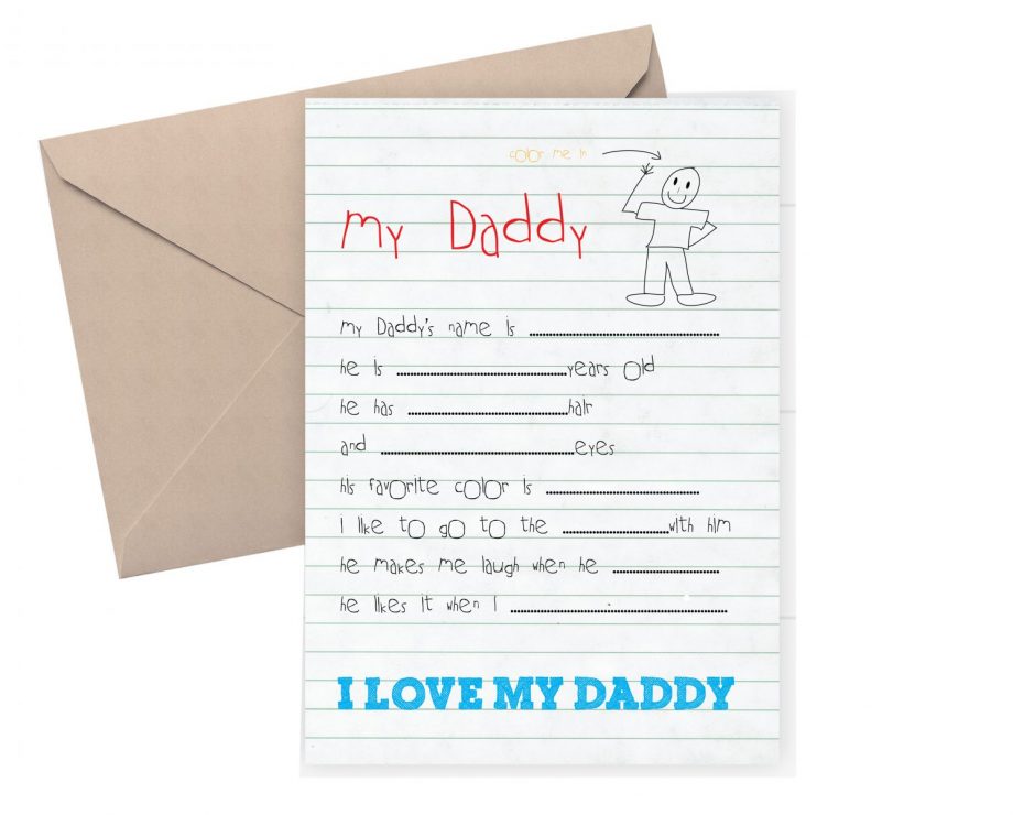 Cute Father's Day card / card from child - child can fill in the blanks