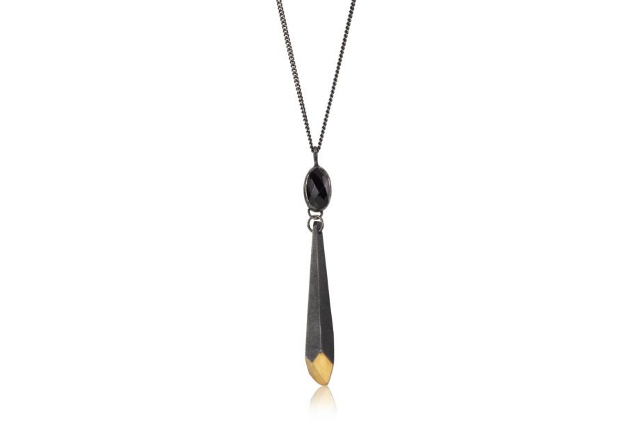 Drop Shard Necklace with black Onyx