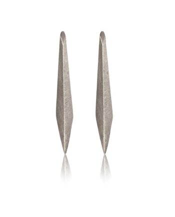 Slim Shard Earrings, Silver