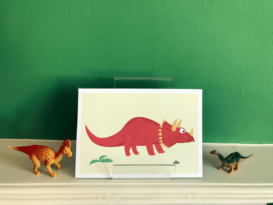 Triceratops Dinosaur A5 / A4 art print