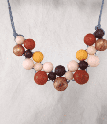 Burgundy Peach Rose Gold Silicone Necklace