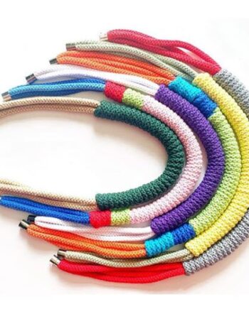 The Rita Necklace - Coffee and Forest Green statement rope jewellery