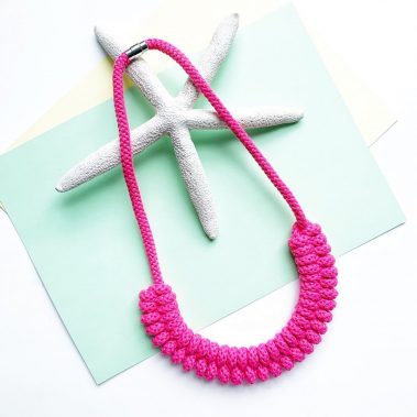 Fuchsia Knotted statement necklace