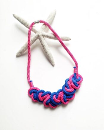 The Valentines necklace - Pink valentines necklace, pink heart necklace, sustainable pink jewellery