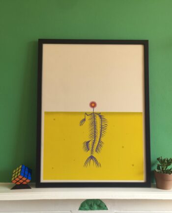 Flower Skeleton Roots Landscape A2 Poster
