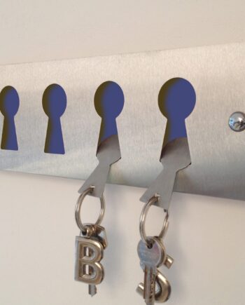 Blue Stainless steel keyrack & fobs