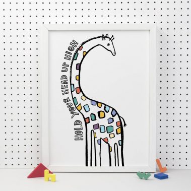Giraffe Rainbow Print