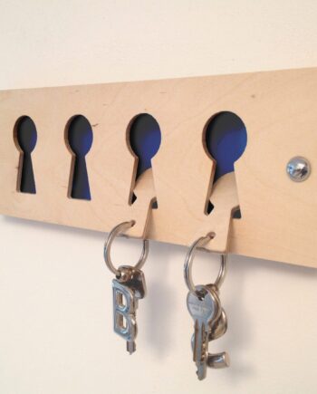 Blue Birch faced ply keyrack & fobs