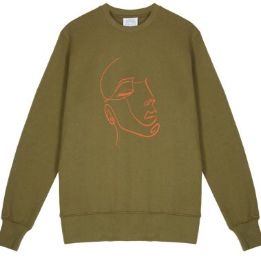 FaceIN Print Unisex Classic Sweatshirt - Khaki Clementine