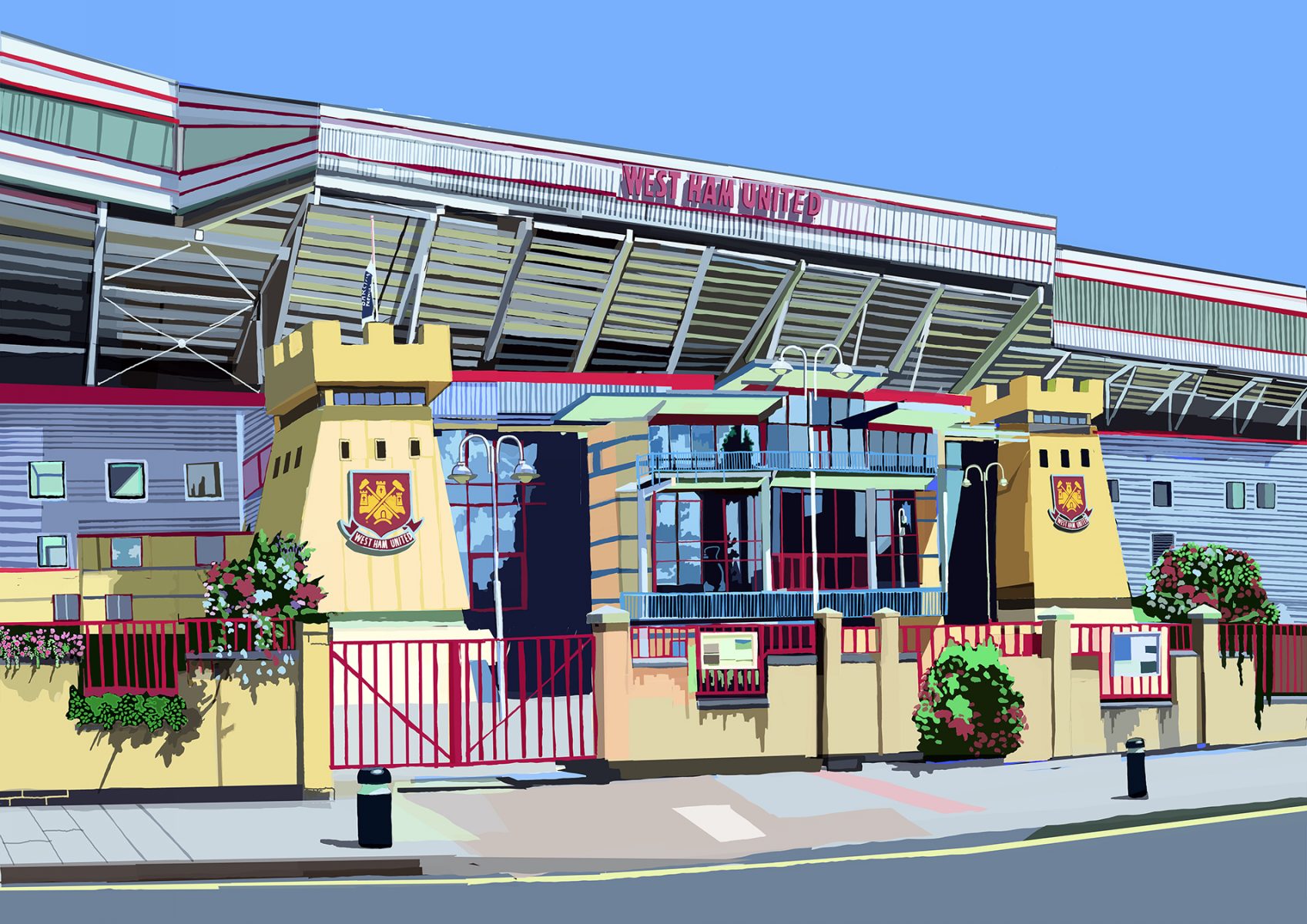 Buy Boleyn Ground West Ham United Stadium Upton Park East London Art Print Urban Makers By Tomartacus Urban Makers Next Day Delivery Available