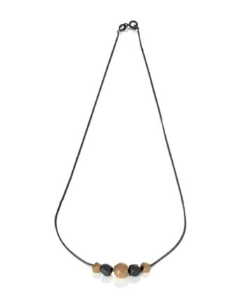 Silver and Bronze Multi Nugget Necklace